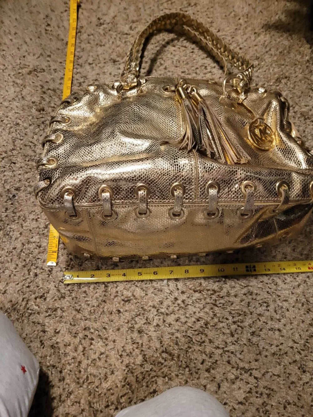 Michael Kors Gold top handle Purse - Picture 4 of 8